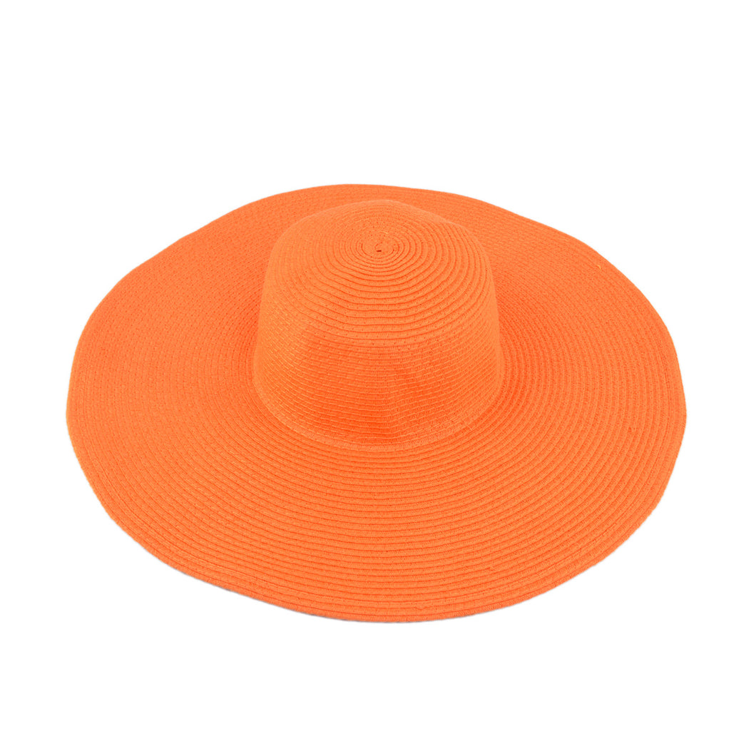 Women's Classic Solid Color Floppy Wide Brim Straw Beach Sun Hat - Diff Colors