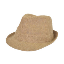 Load image into Gallery viewer, Classic Burlap Style Tan Fedora Straw Hat - Different Color Band Avail
