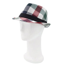 Load image into Gallery viewer, Premium Multi Color Plaid Stitch Black Band Fedora Hat - Different Colors
