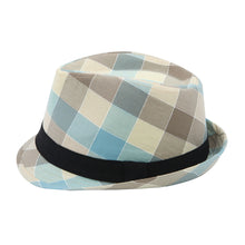 Load image into Gallery viewer, Premium Multi Color Plaid Stitch Black Band Fedora Hat - Different Colors
