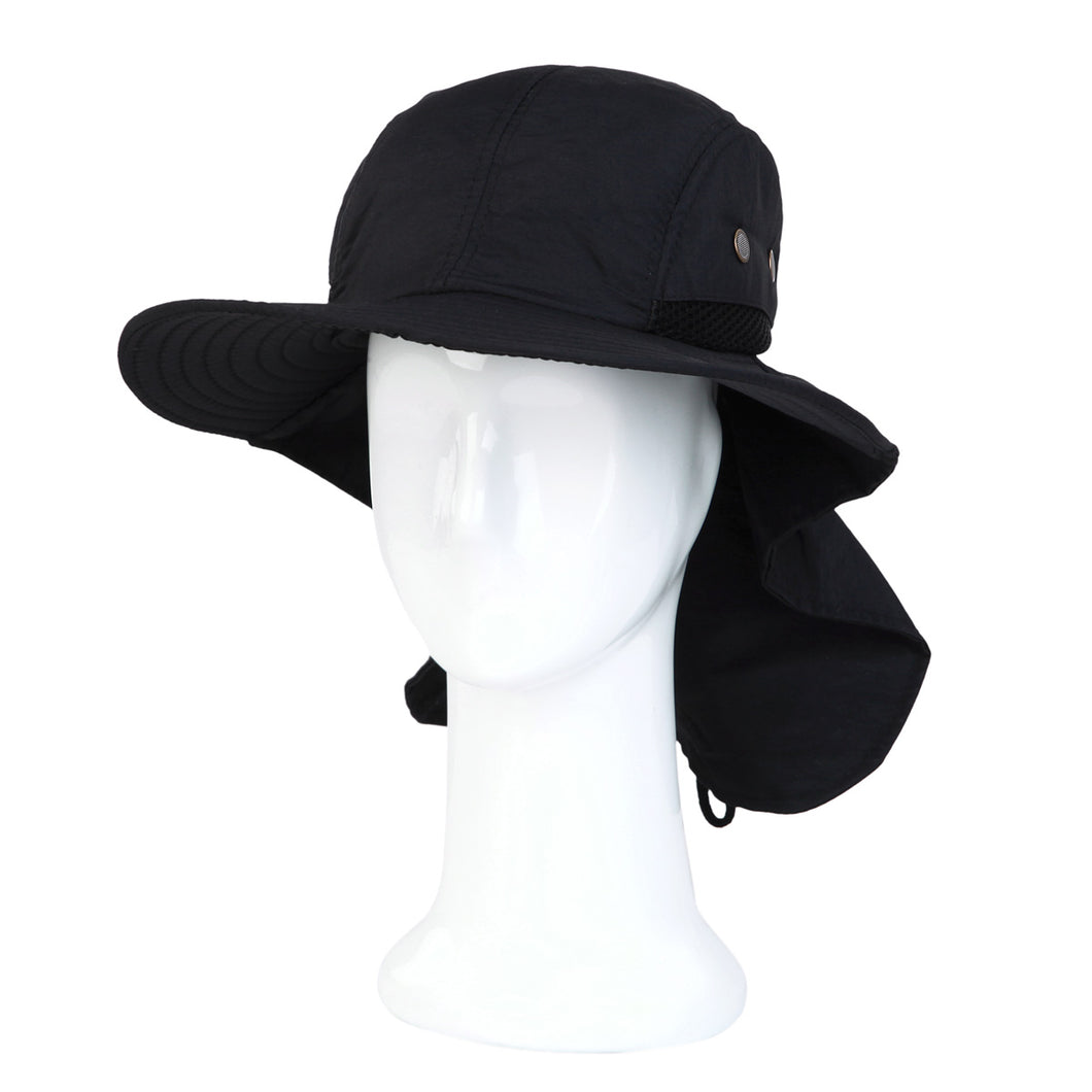 Cotton Foldable Lightweight Outdoor Fishing Hunting Safari Sun Hat w- Back Flap