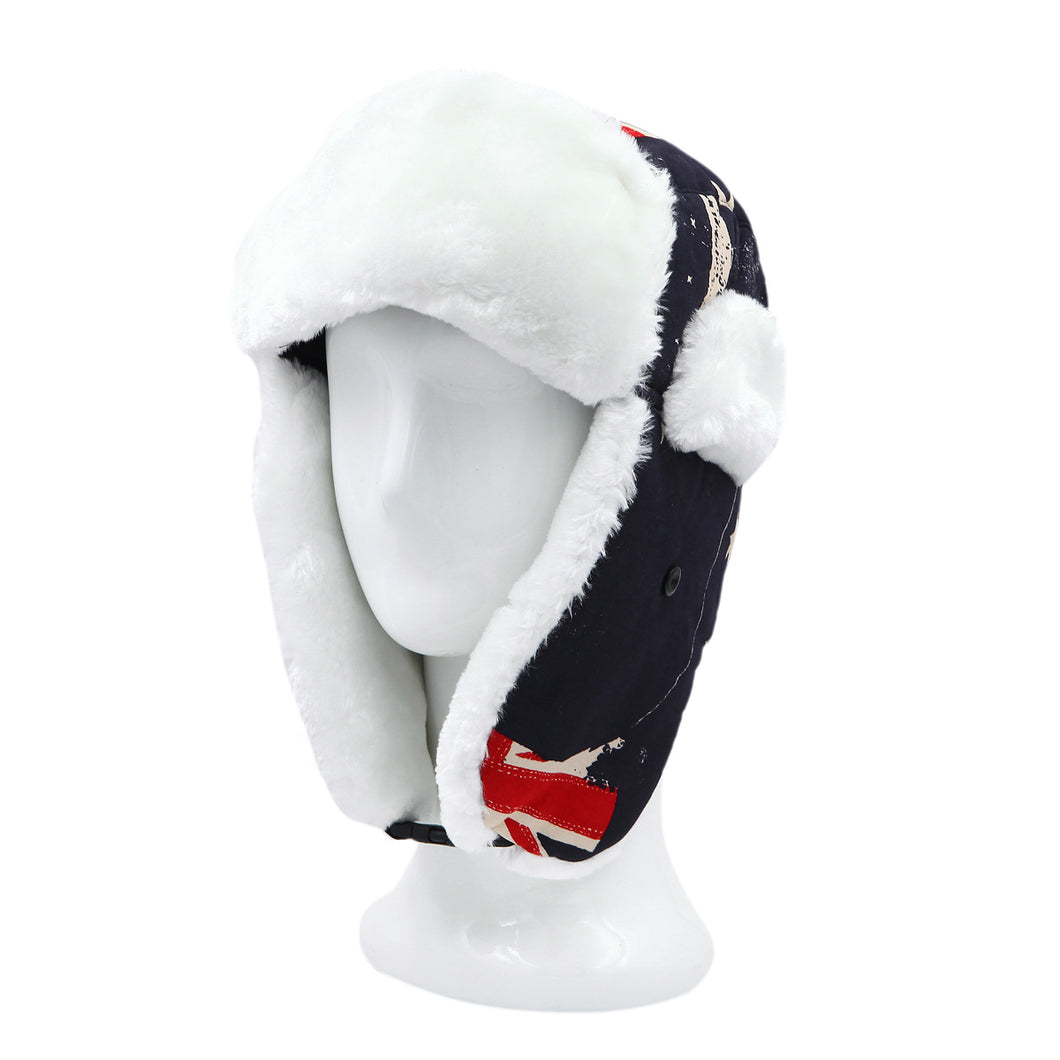 Super Warm Winter UK Flag Union Jack Fur Trapper Ski Snowboard Hunter Hat