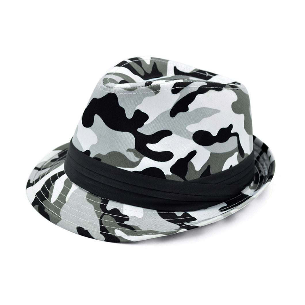 Premium Unisex Camouflage Black Band Fedora Hat