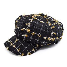 Load image into Gallery viewer, Women&#39;s Classic Retro Tweed Plaid Newsboy Cap Gatsby Cabbie Hat
