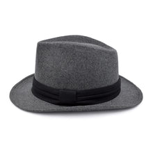 Load image into Gallery viewer, Unisex Classic Solid Color Wide Brim Felt Fedora Hat w- Black Band - Diff Colors
