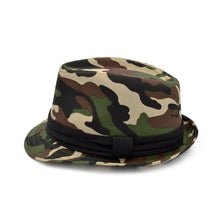 Load image into Gallery viewer, Premium Camouflage Black Band Fedora Hat
