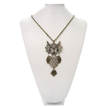 Load image into Gallery viewer, Bronze Tone Long Fashion Necklace w- Owl Pendant
