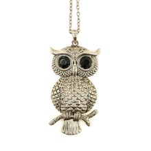 Load image into Gallery viewer, Silver Tone Owl Pendant Long Fashion Necklace
