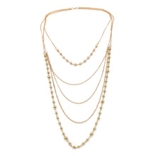 Load image into Gallery viewer, Elegant Gold Tone Beaded Long Multi Row Layered Fashion Necklace
