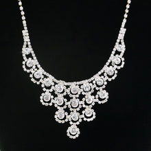 Load image into Gallery viewer, TrendsBlue Premium Silver Tone Clear Rhinestone Crystal Statement Fashion Necklace
