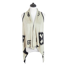 Load image into Gallery viewer, Premium Reversible Geometric Cross Kimono Vest Cardigan Poncho Sweater Top
