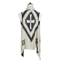 Load image into Gallery viewer, Premium Reversible Geometric Cross Kimono Vest Cardigan Poncho Sweater Top
