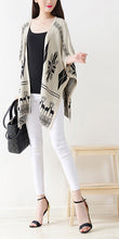 Load image into Gallery viewer, Premium Snowflakes &amp; Reindeer Print Kimono Cardigan Blouse Poncho Sweater Top
