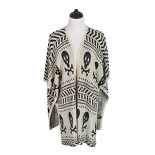 Load image into Gallery viewer, Premium Skull &amp; Bones Geometric Print Kimono Cardigan Blouse Poncho Sweater Top
