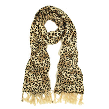 Load image into Gallery viewer, Premium Elegant Leopard Animal Print Fringe Scarf - Diff Colors Avail

