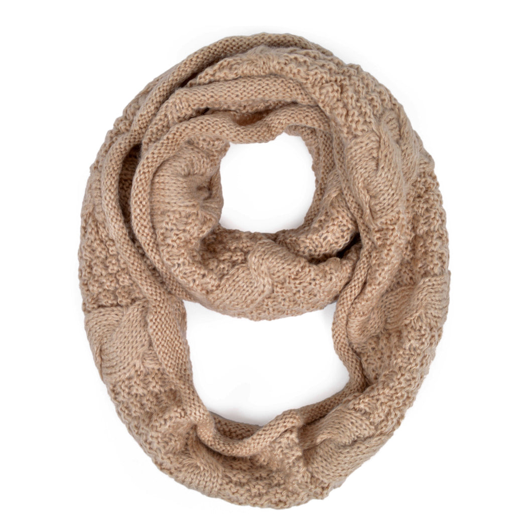 TrendsBlue Premium Winter Thick Infinity Twist Cable Knit Scarf