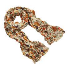 Load image into Gallery viewer, Premium Flower Print Scarf (2 Colors Available: Purple &amp; Orange)
