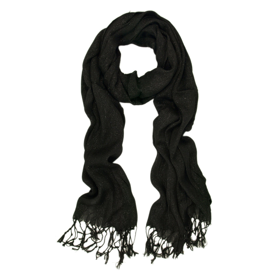 Solid Color Soft Viscose Stardust Scarf with Glitter Threads - Diff Colors Avail