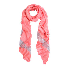 Load image into Gallery viewer, Solid Color Frayed Edge Sequin Stripe Glitter Scarf - Different Colors Avail
