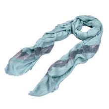 Load image into Gallery viewer, Solid Color Frayed Edge Sequin Stripe Glitter Scarf - Different Colors Avail
