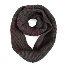 Load image into Gallery viewer, Two-Tone Winter Knit Warm Infinity Circle Scarf - Different Colors Available
