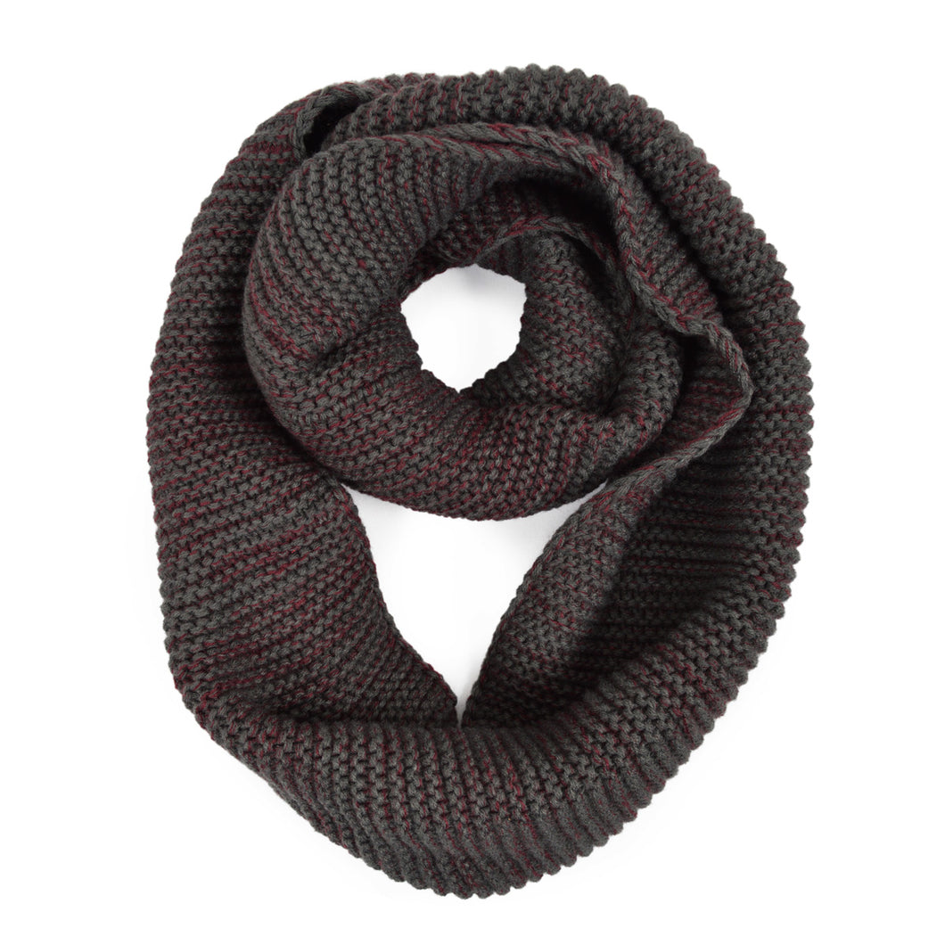 Two-Tone Winter Knit Warm Infinity Circle Scarf - Different Colors Available