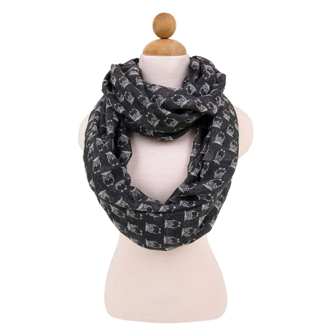 Premium Night Owl Infinity Loop Fashion Scarf - Different Colors Available