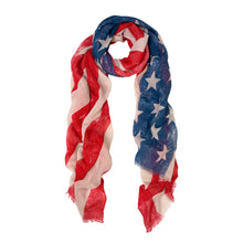 Load image into Gallery viewer, Large Vintage One USA US American Flag Scarf Shawl Wrap

