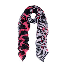 Load image into Gallery viewer, Elegant Leopard &amp; Zebra Mixed Animal Print Scarf
