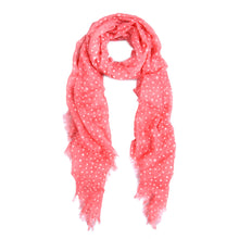 Load image into Gallery viewer, Premium Long Solid Color Dolka Dot Frayed Edge Scarf
