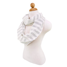 Load image into Gallery viewer, Premium Striped Glitter Infinity Loop Fashion Scarf
