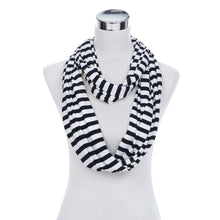Load image into Gallery viewer, Soft Striped Infinity Loop Jersey Scarf
