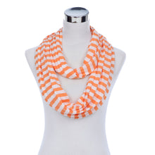 Load image into Gallery viewer, Soft Striped Infinity Loop Jersey Scarf
