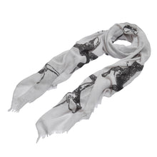 Load image into Gallery viewer, Unique Sharks Animal Print Frayed End Scarf Wrap
