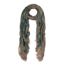 Load image into Gallery viewer, Unique Viscose Aztec Elephant &amp; Paisley Print Frayed End Scarf
