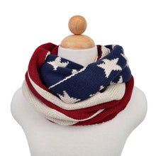 Load image into Gallery viewer, Premium USA US American Flag Winter Knit Infinity Loop Circle Scarf
