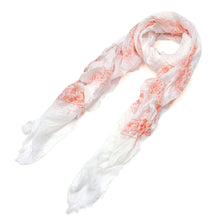 Load image into Gallery viewer, Elegant Viscose Cross Floral Frayed End Scarf Wrap

