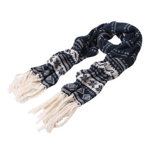 Load image into Gallery viewer, Premium Long Dual Tone Fair Isle Knit Warm Winter Fringe Scarf - Diff Colors
