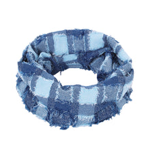 Load image into Gallery viewer, Premium Plaid Stitched Jean Infinity Loop Circle Scarf - Diff Colors
