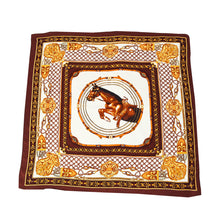 Load image into Gallery viewer, Premium 100% Pure Silk Horse &amp; Chains Small Square Scarf 21&quot; - Diff Colors Avail

