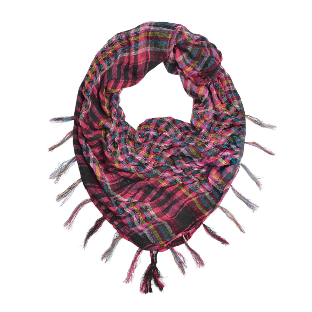Multi-Colors Trendy Plaid & Houndstooth Check Soft Square Scarf