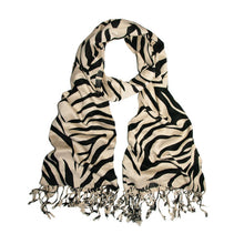Load image into Gallery viewer, TrendsBlue Elegant Zebra Animal Print Fringe Scarf - Diff Colors Avail
