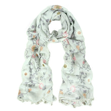 Load image into Gallery viewer, Premium Embroidered Floral Dainty Tassel Hem Scarf Wrap Shawl
