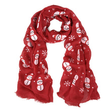 Load image into Gallery viewer, Holiday Christmas Snowman Snowflake Print Winter 3D Patterned Scarf Wrap
