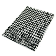 Load image into Gallery viewer, Classic Premium Unisex Houndstooth Winter Fringe Scarf
