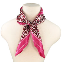 Load image into Gallery viewer, Elegant Silk Feel Leopard Animal Print Square Scarf 24&quot; - Different Colors Available
