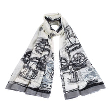 Load image into Gallery viewer, Premium Large Vintage Cars &amp; Wheels Print Fashion Scarf Wrap - Different Colors
