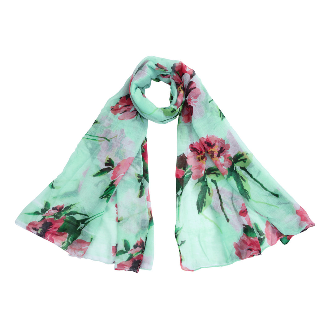 Elegant Pretty Floral Print Scarf Wrap - Diff Colors Available