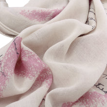 Load image into Gallery viewer, Elegant Vintage Love Letter Heart Print Natural Frayed End Scarf - Diff Colors
