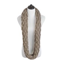 Load image into Gallery viewer, Premium Solid Winter Criss Cross Knit Thick Infinity Loop Circle Scarf
